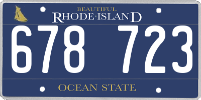 RI license plate 678723