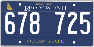 RI license plate 678725