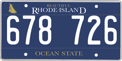 RI license plate 678726