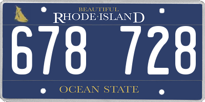 RI license plate 678728