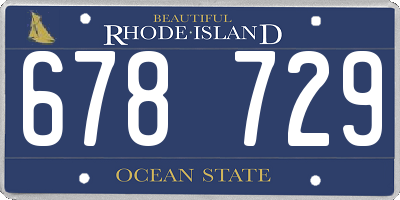 RI license plate 678729
