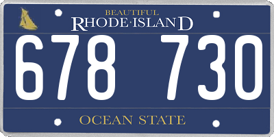 RI license plate 678730