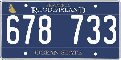 RI license plate 678733