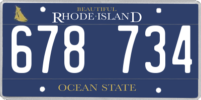 RI license plate 678734