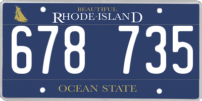 RI license plate 678735