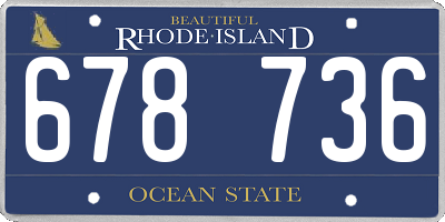 RI license plate 678736