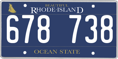 RI license plate 678738