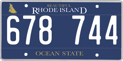 RI license plate 678744