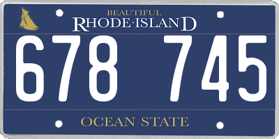 RI license plate 678745