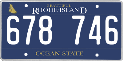 RI license plate 678746