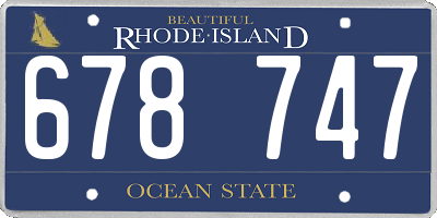 RI license plate 678747