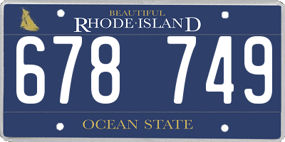 RI license plate 678749