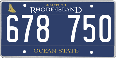 RI license plate 678750