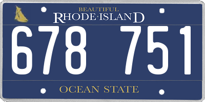 RI license plate 678751