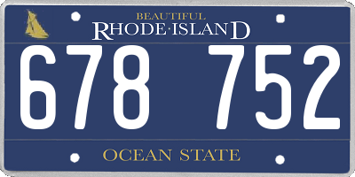 RI license plate 678752