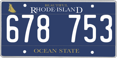 RI license plate 678753