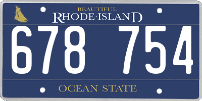 RI license plate 678754