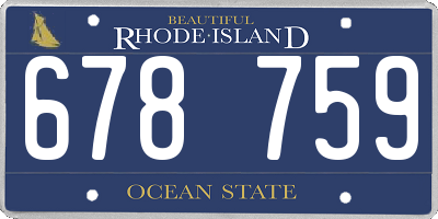 RI license plate 678759