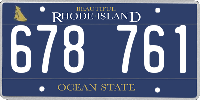 RI license plate 678761