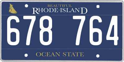 RI license plate 678764