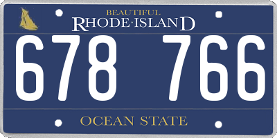 RI license plate 678766