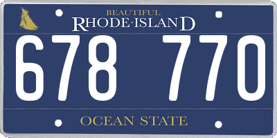 RI license plate 678770