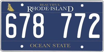 RI license plate 678772