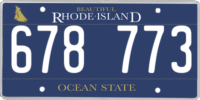 RI license plate 678773