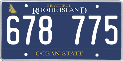RI license plate 678775