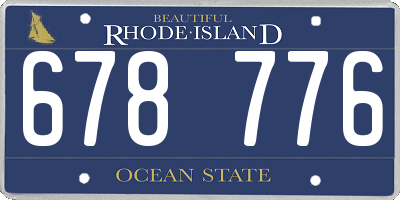RI license plate 678776