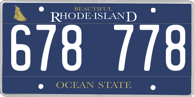 RI license plate 678778