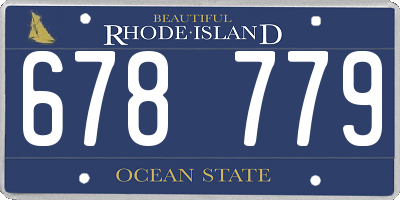 RI license plate 678779