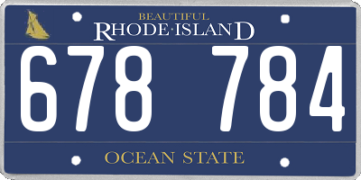 RI license plate 678784