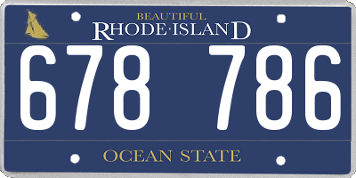 RI license plate 678786