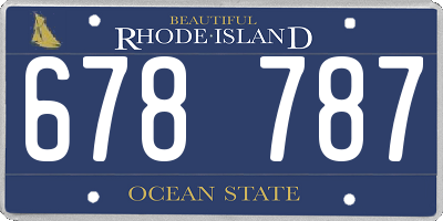 RI license plate 678787