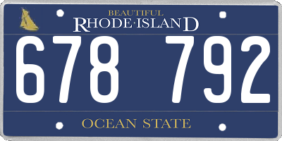RI license plate 678792