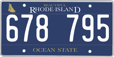 RI license plate 678795