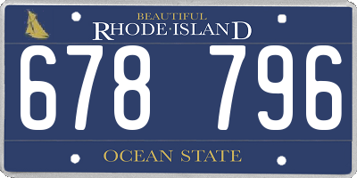 RI license plate 678796