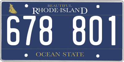 RI license plate 678801