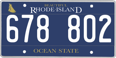 RI license plate 678802
