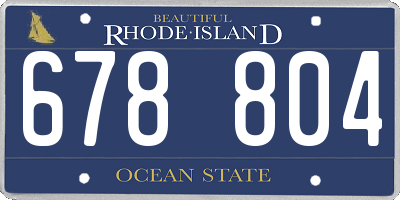 RI license plate 678804