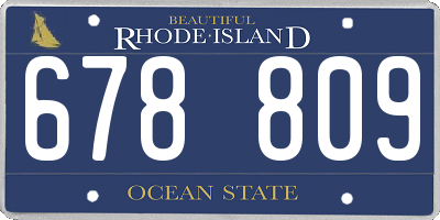 RI license plate 678809