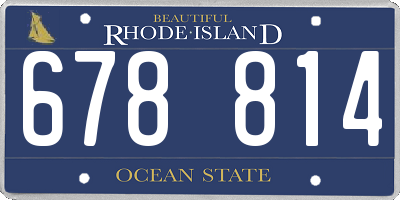 RI license plate 678814