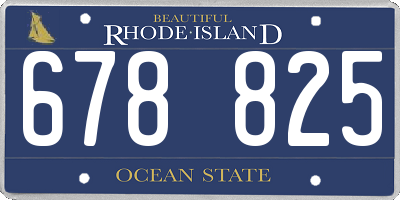 RI license plate 678825