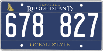 RI license plate 678827