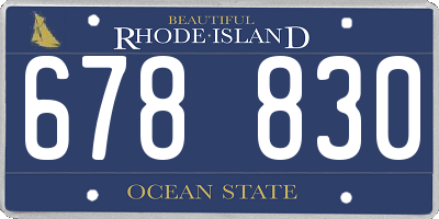 RI license plate 678830