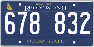 RI license plate 678832