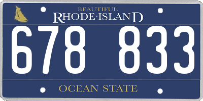 RI license plate 678833