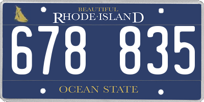 RI license plate 678835