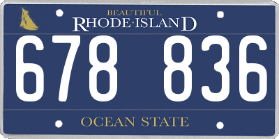 RI license plate 678836